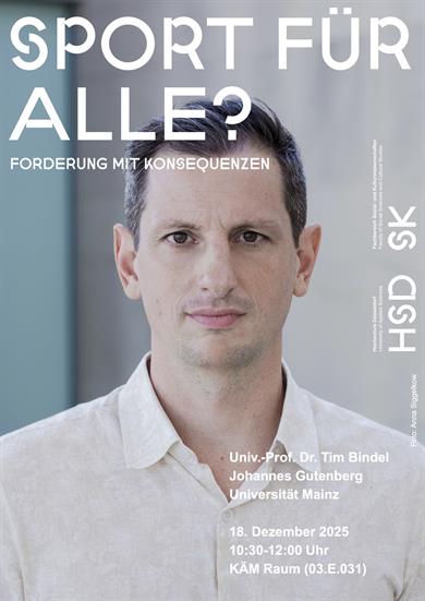 Tim Bindel spricht am 18.Dez von 10:30 bis 12:00 Uhr im KÄM Raum über Sport für Alle